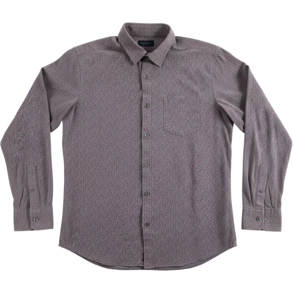 Marc Anthony Button Down Shirt M Stretch Slim Fit Purple Red Micro Pattern